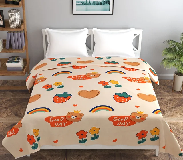 MORADO Glace Cotton Double Bed Quilt Cover / Duvet Cover / Rajai Cover / Blanket Cover with Zipper (90x100 Inches) - Multicolor
