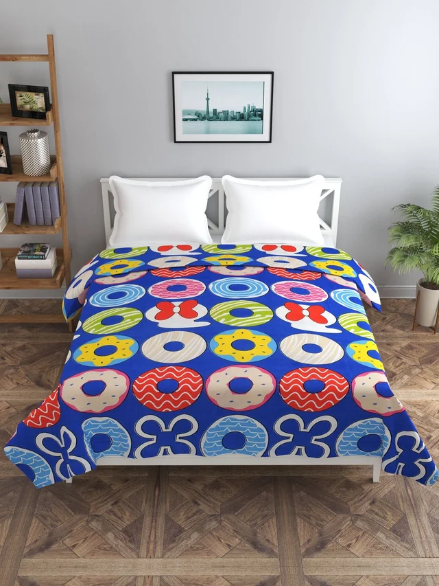 MORADO Glace Cotton Double Bed Quilt Cover / Duvet Cover / Rajai Cover / Blanket Cover with Zipper (90x100 Inches) - Multicolor