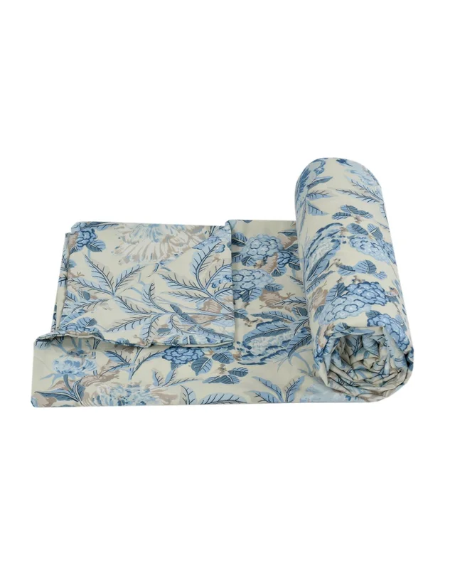 MORADO Glace Cotton Double Duvet Cover/Rajai Cover/Blanket Cover with Zipper (90x100 Inches) - 90x100 Inches, Blue