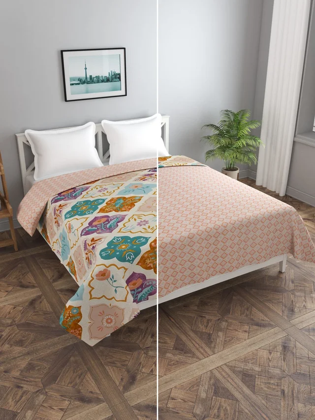 MORADO Glace Cotton Double Duvet Cover/Rajai Cover/Blanket Cover with Zipper (90x100 Inches) - 90x100 Inches