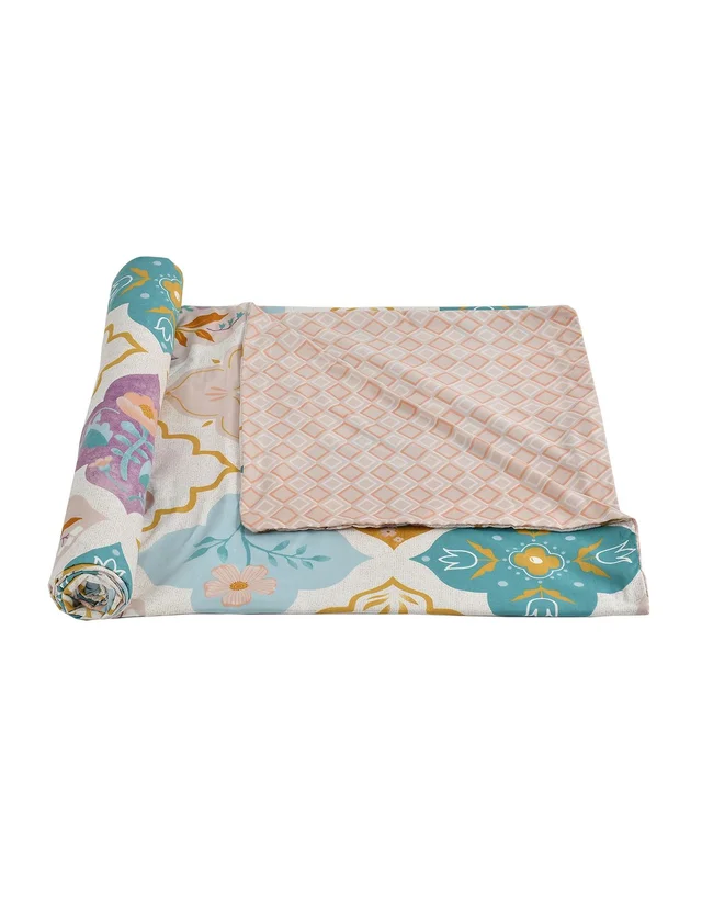 MORADO Glace Cotton Double Duvet Cover/Rajai Cover/Blanket Cover with Zipper (90x100 Inches) - 90x100 Inches