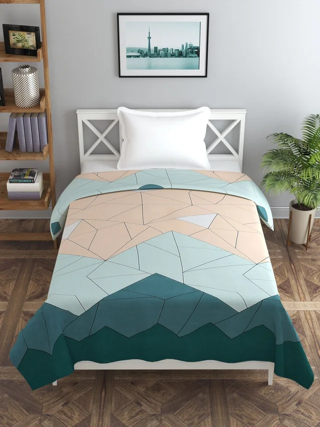 MORADO Glace Cotton Single Bed Size Quilt Cover / Duvet Cover / Rajai Cover / Blanket Cover with Zipper (60x90 Inches) - Multicolor