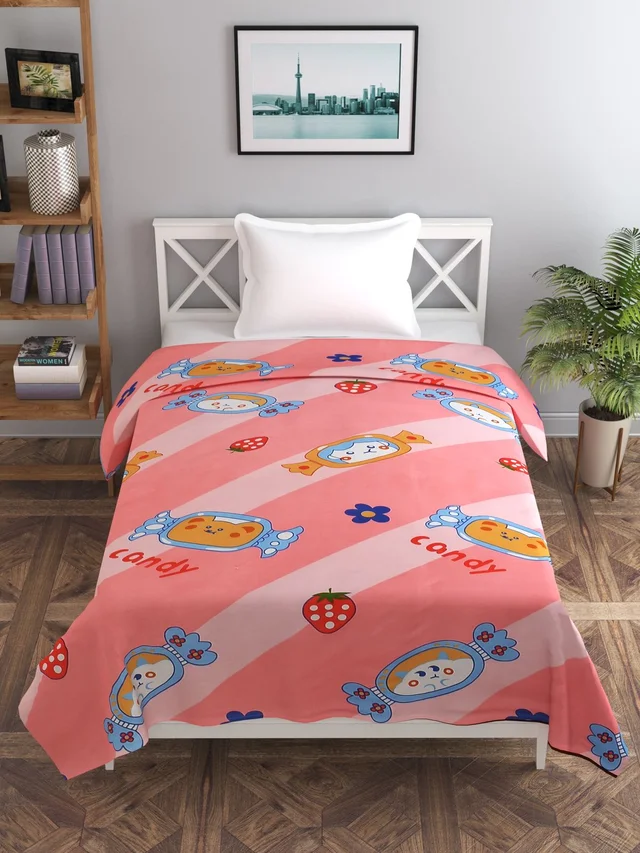 MORADO Glace Cotton Single Bed Size Quilt Cover / Duvet Cover / Rajai Cover / Blanket Cover with Zipper (60x90 Inches)