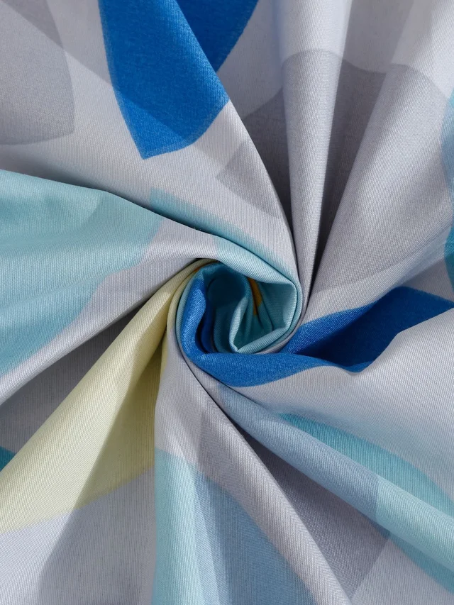 MORADO Glace Cotton Single Bed Size Quilt Cover / Duvet Cover / Rajai Cover / Blanket Cover with Zipper (60x90 Inches) - Blue