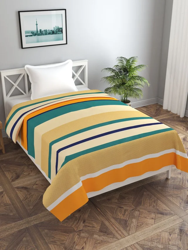 MORADO Glace Cotton Single Bed Size Quilt Cover / Duvet Cover / Rajai Cover / Blanket Cover with Zipper (60x90 Inches) - Multicolor
