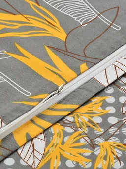 MORADO Glace Cotton Single / Duvet Cover / Rajai Cover / Blanket Cover with Zipper (60x90 Inche, Charcol) - Grey