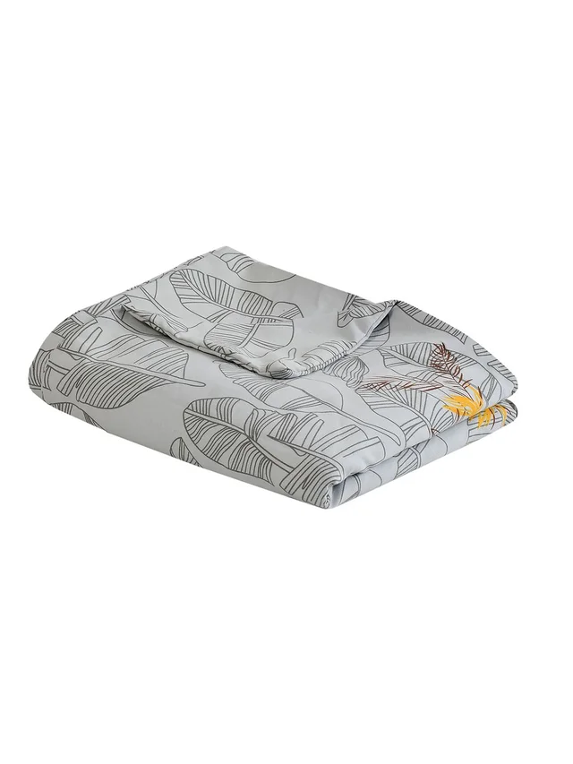MORADO Glace Cotton Single / Duvet Cover / Rajai Cover / Blanket Cover with Zipper (60x90 Inche, Charcol) - Grey