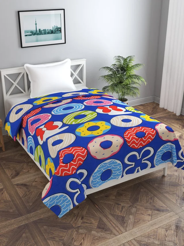 MORADO Glace Cotton Single / Duvet Cover / Rajai Cover / Blanket Cover with Zipper (60x90 Inches, Blue Red) - Multicolor