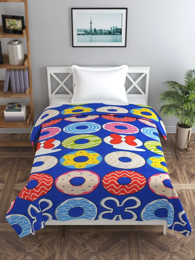 MORADO Glace Cotton Single / Duvet Cover / Rajai Cover / Blanket Cover with Zipper (60x90 Inches, Blue Red) - Multicolor