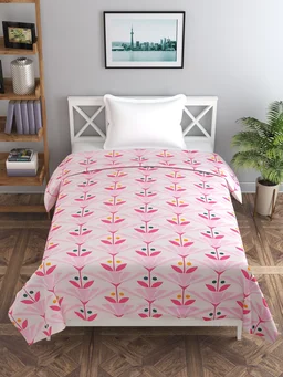 MORADO Glace Cotton Single / Duvet Cover / Rajai Cover / Blanket Cover with Zipper (60x90 Inches, Pink) - Pink