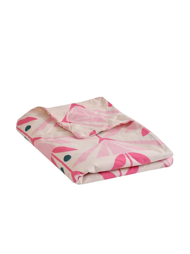 MORADO Glace Cotton Single / Duvet Cover / Rajai Cover / Blanket Cover with Zipper (60x90 Inches, Pink) - Pink