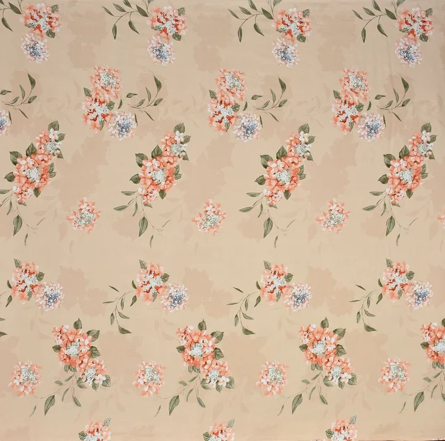 MORADO Glace Cotton Single / Duvet Cover / Rajai Cover / Blanket Cover with Zipper (60x90 Inches, Peach Floral) - Peach