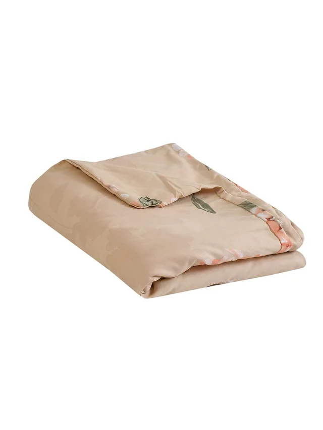 MORADO Glace Cotton Single / Duvet Cover / Rajai Cover / Blanket Cover with Zipper (60x90 Inches, Peach Floral) - Peach