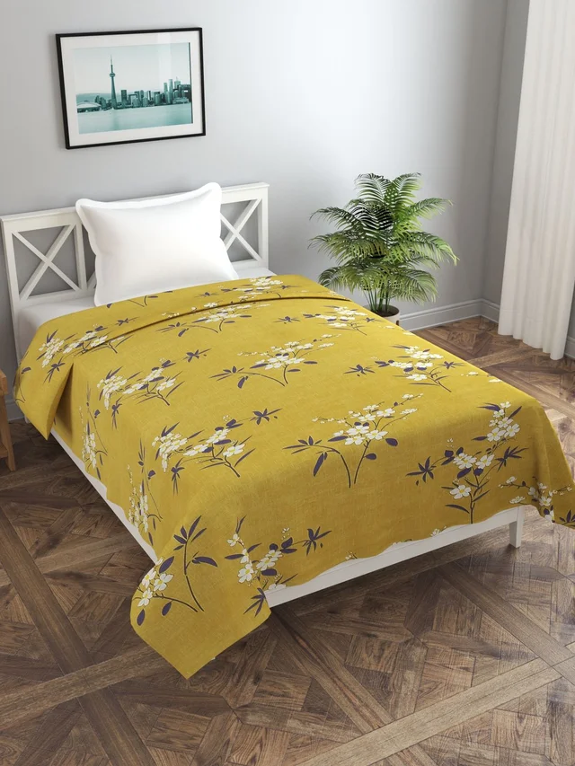 MORADO Glace Cotton Single / Duvet Cover / Rajai Cover / Blanket Cover with Zipper (60x90 Inches, Light Green) - Green