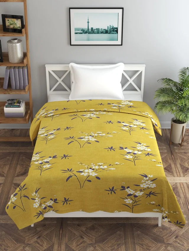 MORADO Glace Cotton Single / Duvet Cover / Rajai Cover / Blanket Cover with Zipper (60x90 Inches, Light Green) - Green