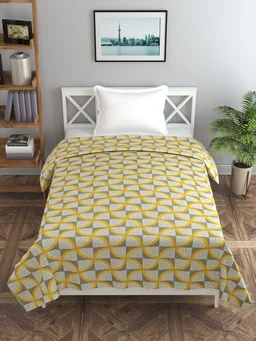 MORADO Glace Cotton Single / Duvet Cover / Rajai Cover / Blanket Cover with Zipper (60x90 Inches, Yellow Grey) - Pink