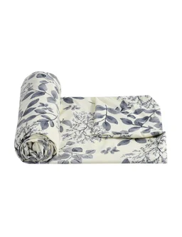 MORADO Glace cotton Double / Duvet Cover / Rajai Cover / Blanket Cover with Zipper (90x100 Inches, Offwhite Black) - Offwhite