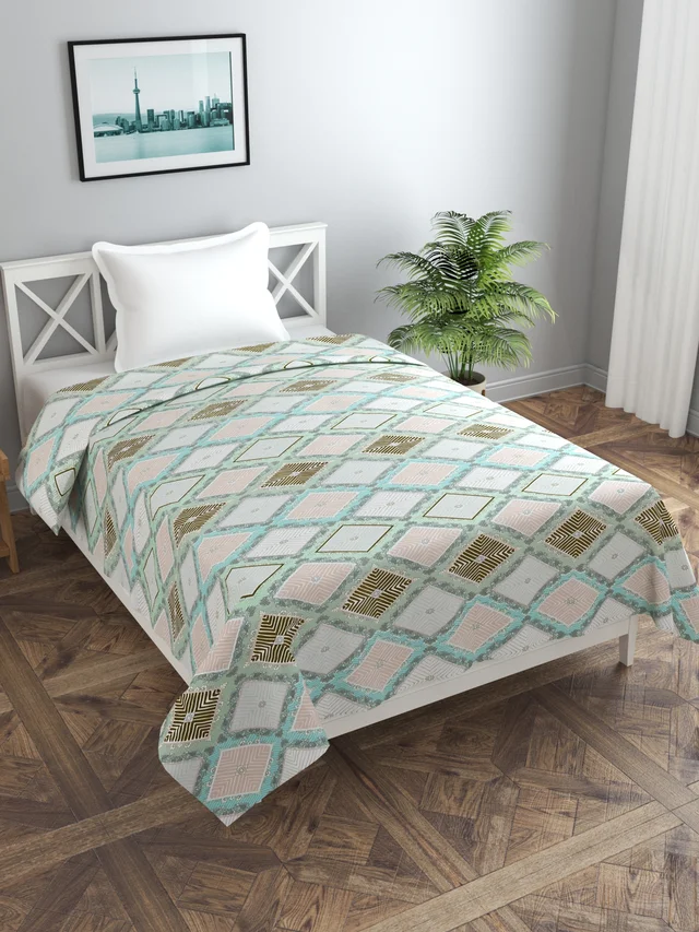 MORADO Glace Cotton Single / Duvet Cover / Rajai Cover / Blanket Cover with Zipper (60x90 Inches, Light Blue) - 60x90 Inches, Blue