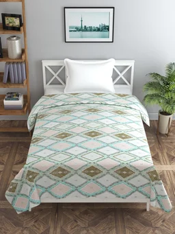 MORADO Glace Cotton Single / Duvet Cover / Rajai Cover / Blanket Cover with Zipper (60x90 Inches, Light Blue) - 60x90 Inches, Blue