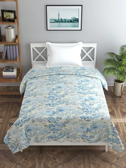 MORADO Glace Cotton Single Duvet Cover/Rajai Cover/Blanket Cover with Zipper (60x90 Inch, Sky Blue) - 60x90 Inches, Blue