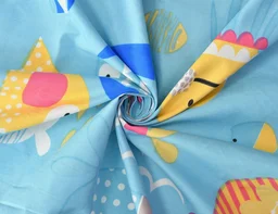 MORADO Glace Cotton Single Bed Size Quilt Cover / Duvet Cover / Rajai Cover / Blanket Cover with Zipper (60x90 Inches) - Blue