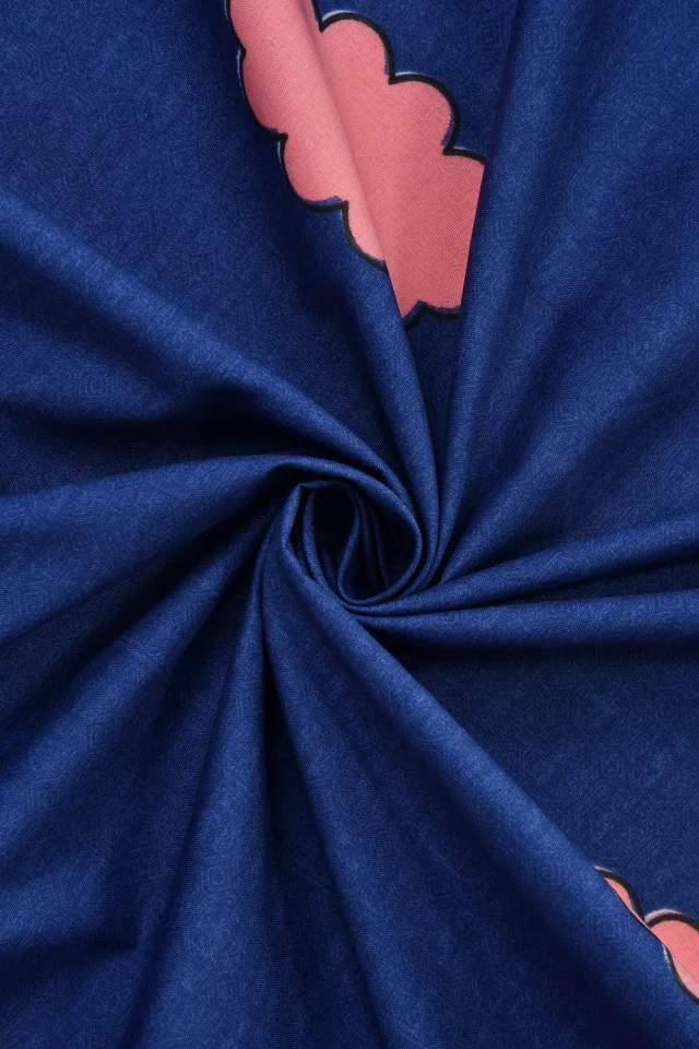 MORADO Premium Glace Cotton Elastic Fitted Double Bedsheet with 2 Pillow Covers (72x78x8 Inches) - Blue Grey, Hand Wash or Machine Wash, Wash Dark Colors Separately, Do not Bleach