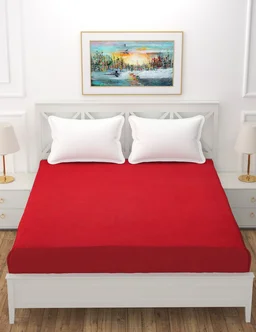 MORADO Water Resistant Terry Cotton Queen/King Size Elastic Fitted Mattress Protector (75x78x12 Inches - Fits Up To 12 Inches Mattress), Maroon - 75x78x12 Inches, Maroon