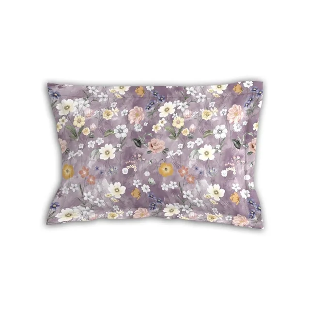 Morado MORADO Premium Glace Cotton Single Flat Bedsheet with 1 King Size Pillow Cover (60x90 Inches)-Purple - 60x90 inches
