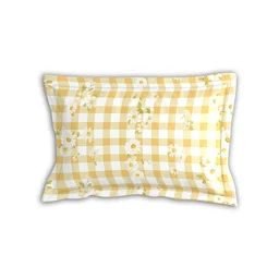 Morado MORADO Premium Glace Cotton Single Flat Bedsheet with 1 King Size Pillow Cover (60x90 Inches)-Yellow - 60x90 inches