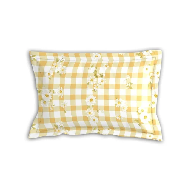 Morado MORADO Premium Glace Cotton Single Flat Bedsheet with 1 King Size Pillow Cover (60x90 Inches)-Yellow - 60x90 inches