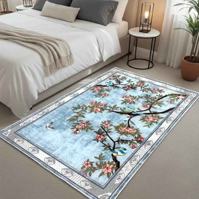 LUXE HOME INTERNATIONAL Polyester Printed Handmade Floor Rug| Soft and Durable Indoor Birds Kingdom Carpet for Living Room, Bedroom,Hall, Kitchen, and Home Decor Multi Area Rug (3X5 Feet Multicolour)