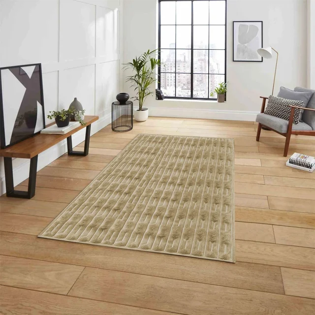 Luxe Home Rabbit Tail Fur Carpet Super Soft, Washable, Anti Skid Carpets for Home, Bedroom, Livingroom - (3x5 Feet, Beige)
