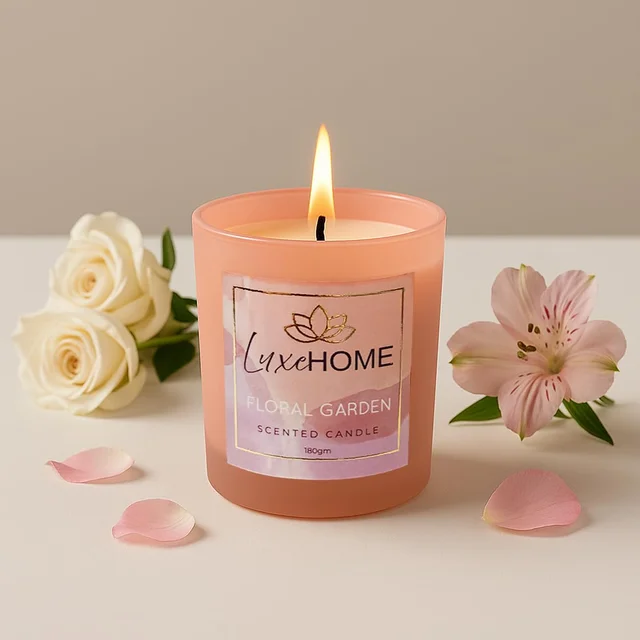 Luxe Home Scented Glass Jar Candles Set |Scented Candle Set of 1 |Premium Fragrance Jar Candle for Home Decor & Relaxation | Non- Toxic Long Burning, Elegant Candle. (Pack of 1)