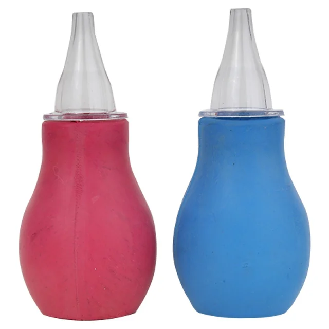 FAIRBIZPS Nasal Aspirator Nose cleaner Aspirator Nasal BPA Free Soft Silicone Nozzle Mucus Remover Nose Cleaner for Baby Safety (Red) - 2.25 INCH
