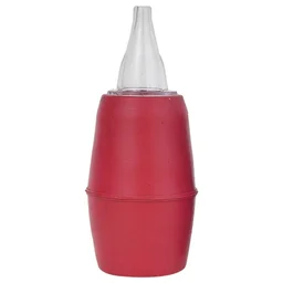 FAIRBIZPS Nasal Aspirator Nose cleaner Aspirator Nasal BPA Free Soft Silicone Nozzle Mucus Remover Nose Cleaner for Baby Safety (Red) - 2.25 INCH
