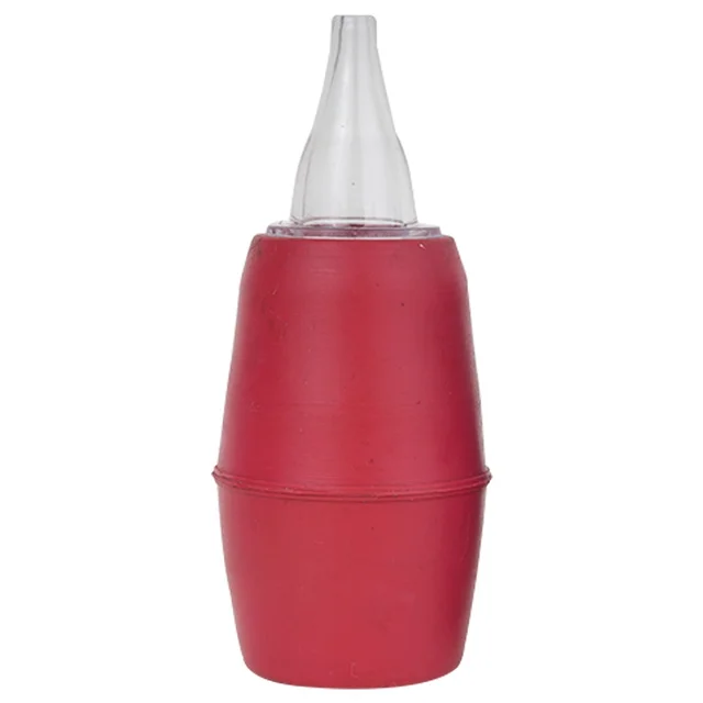 FAIRBIZPS Nasal Aspirator Nose cleaner Aspirator Nasal BPA Free Soft Silicone Nozzle Mucus Remover Nose Cleaner for Baby Safety (Red) - 2.25 INCH