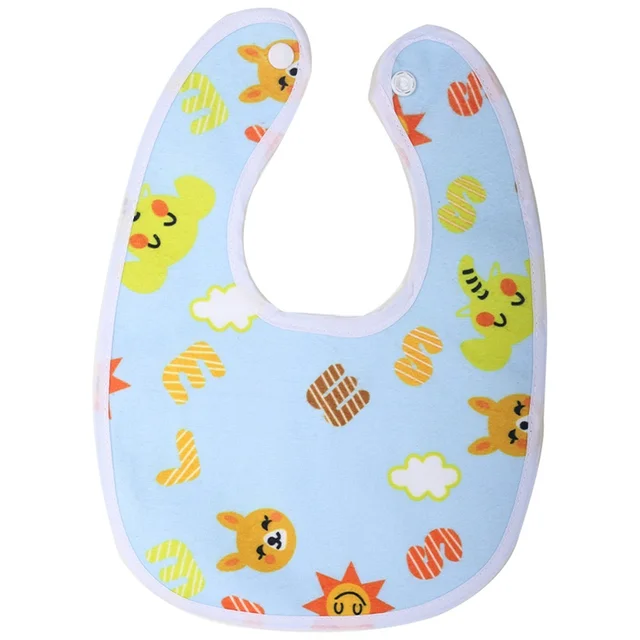 FAIRBIZPS Soft Baby Bibs Washable Waterproof Printed Baby Bibs Apron with Button for Baby Feeding- Set of 5