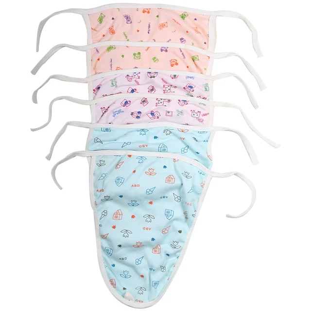 FAIRBIZPS Soft Cotton Baby Langot Cloth Diapers Washable Skin Friendly Baby Langot Reusable Cloth Nappies - Set of 6 (Pink Blue and Orange)