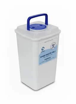 FAIRBIZPS 12 LTR Bio-Medical Sharps Container | Puncture Proof Plastic Disposal Bin for Needles