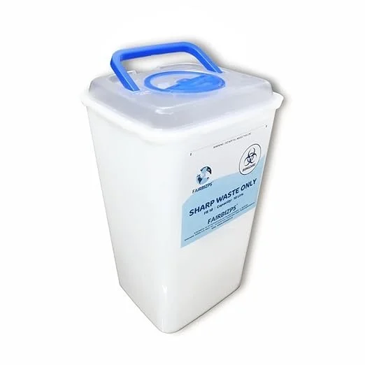 FAIRBIZPS Bio-Medical Sharps Container with Puncture Proof for Needles, Glass Waste and Metallic Implants-Capacity 10 Ltr.