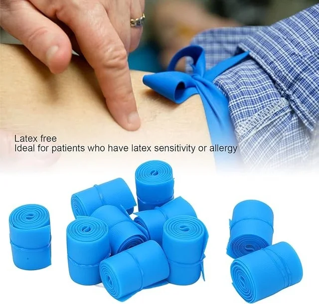FAIRBIZPS Rubber Tourniquet - Elastic, Disposable, 1x18.1in - For Adults, Kids, Patients - Medical Grade (PAC OF 10)
