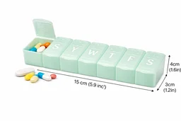 FAIRBIZPS Weekly Pill Organizer – 7 Day Braille Pill Box, Travel-Friendly Medicine Storage Case, Easy Open Compartments, Portable & Durable Pill Case for Daily Medication Management