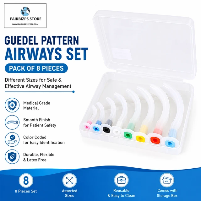 FAIRBIZPS Guedel Pattern Airways Set Pack Of 8 Pieces