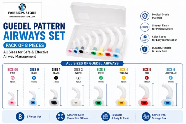 FAIRBIZPS Guedel Pattern Airways Set Pack Of 8 Pieces