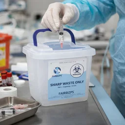 FAIRBIZPS Bio-Medical Sharps Container Waste Box, Glass Waste and Metallic Implants, Bio-hazard, Bio-Medical Sharps Container Puncture Proof Box 5 LTR.