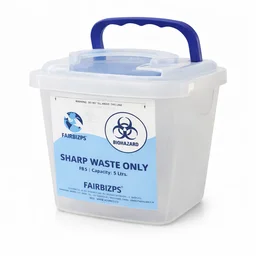 FAIRBIZPS Bio-Medical Sharps Container Waste Box, Glass Waste and Metallic Implants, Bio-hazard, Bio-Medical Sharps Container Puncture Proof Box 5 LTR.
