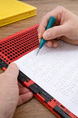 FAIRBIZPS "Braille Slate Small - 14 Line 28 Cell | Portable Writing Tool for Visually Impaired | Durable & Lightweight - 12 in. x 8.9 in