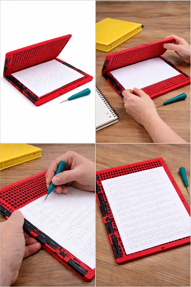 FAIRBIZPS "Braille Slate Small - 14 Line 28 Cell | Portable Writing Tool for Visually Impaired | Durable & Lightweight - 12 in. x 8.9 in