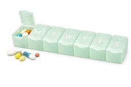 FAIRBIZPS Weekly Pill Organizer – 7 Day Braille Pill Box, Travel-Friendly Medicine Storage Case, Easy Open Compartments, Portable & Durable Pill Case for Daily Medication Management