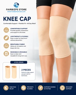 Fairbizps FAIRBIZPS Knee Cap Knee Support Knee Belt for Pain Relief for Men and Women Medium Size (Skin Brown)